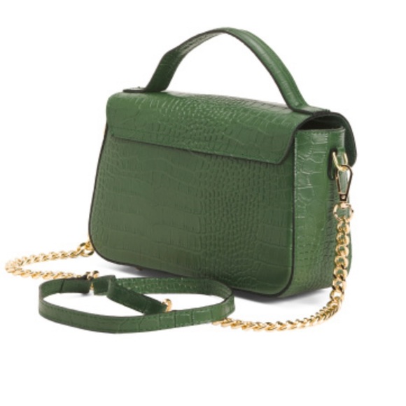 New Cheval Firenze Beatrice Made In Italy Leather Croc Embossed Crossbody - Picture 6 of 15